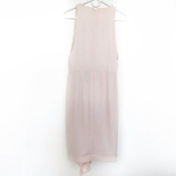 NWT Nicholas Deep V Crepe Gathered Dress Pink Size 6 - Picture 3 of 9